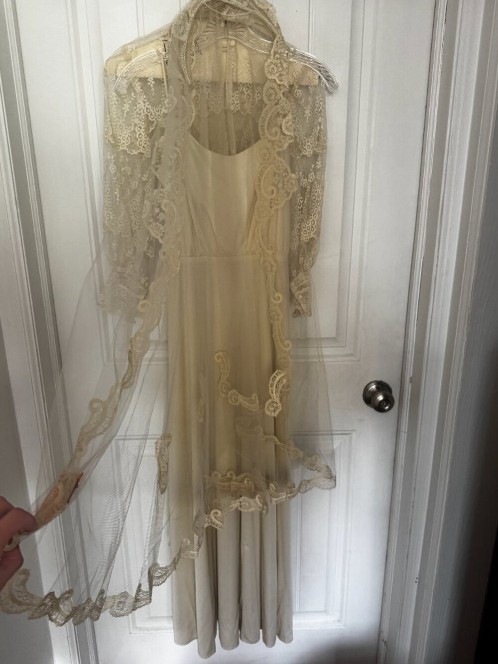 Vintage Wedding Dress with Veil / Project Piece